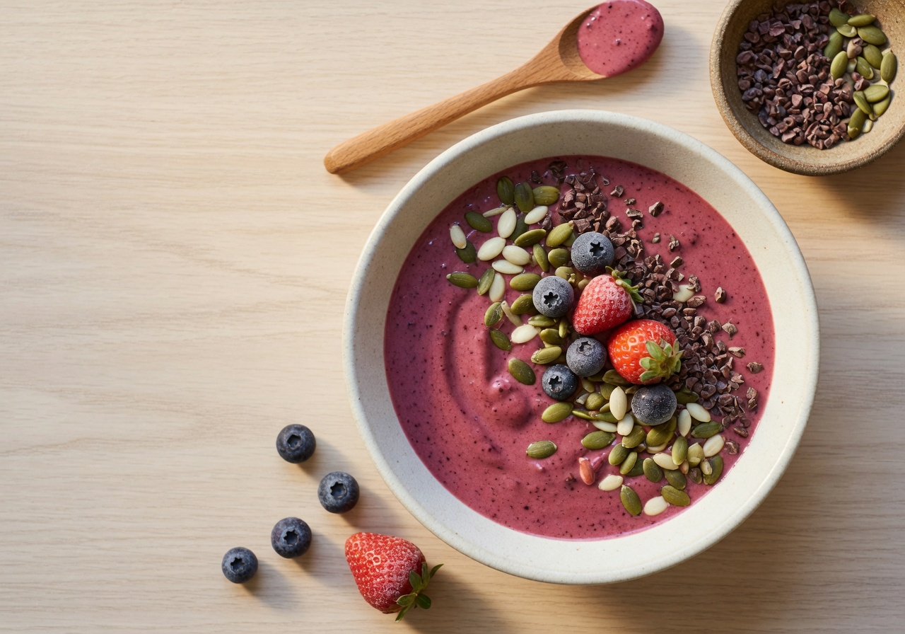 Berry smoothie - voedingsrijke drank met vitaminen en mineralen