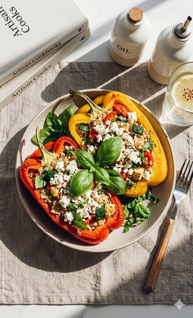 Gevulde paprika met quinoa - vezelrijke maaltijd voor darmgezondheid